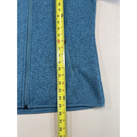 LL Bean Women Sweater Fleece Full Zip Jacket Active Outdoor Gorpcore Size M Teal - Picture 4 of 7